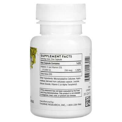 Вітамін D3 10000 Thorne Research Vitamin D-3 10000 капсули №60