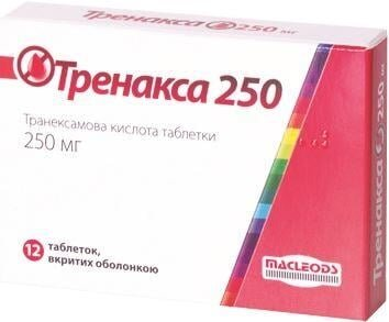 Тренакса 250 таблетки, в/о по 250 мг №12 (6х2)