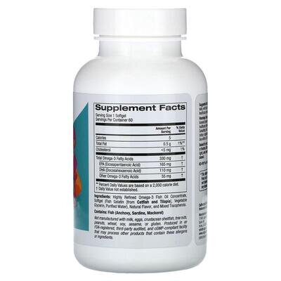 Риб'ячий жир з омега-3 для дітей California Gold Nutrition Kids Omega-3 Fish Oil з полуничним смаком, 60 капсул із риб’ячого желатину