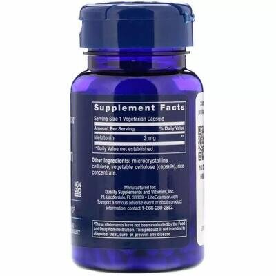 Мелатонін Life Extension Melatonin 3 мг, 60 капсул