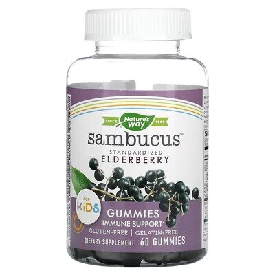 Чорна бузина для дітей Nature's Way Sambucus Kids Immune Support, 60 жувальних таблеток