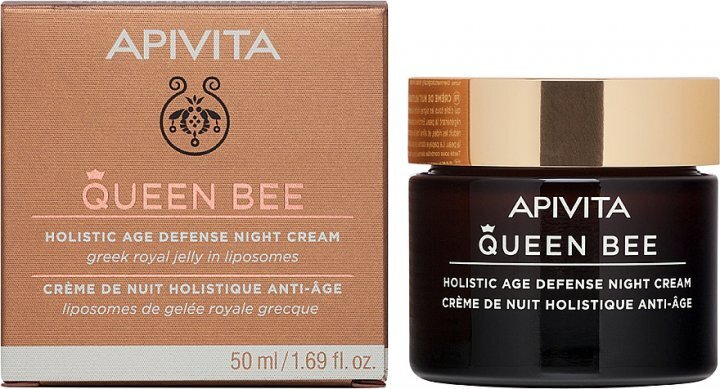 Крем для обличчя Apivita Queen Bee нічний для комплексного захисту від старіння, 50 мл