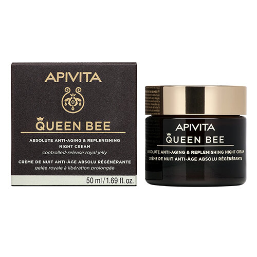 Крем для обличчя Apivita Queen Bee нічний для комплексного захисту від старіння, 50 мл