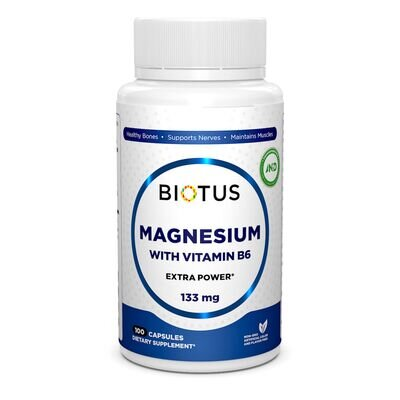 Магній і вітамін В6 Biotus Magnesium with Vitamin B6 екстра сильний капсули №100
