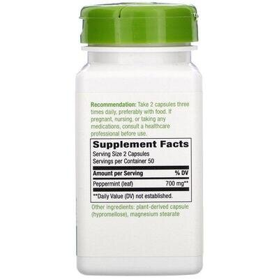 М'яти перцевої листя Nature's Way Peppermint 700 мг, 100 капсул