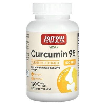 Куркумін 95 Jarrow Formulas Curcumin 95 Turmeric Extract 500 мг, 120 рослинних капсул