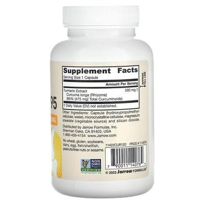 Куркумін 95 Jarrow Formulas Curcumin 95 Turmeric Extract 500 мг, 120 рослинних капсул