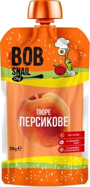 Пюре фруктове Bob Snail Chef персикове, 250 г