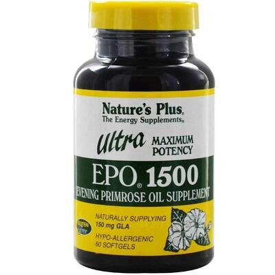 Олія вечірньої примули Nature's Plus Ultra EPO 1500 максимальна потужність, 60 капсул
