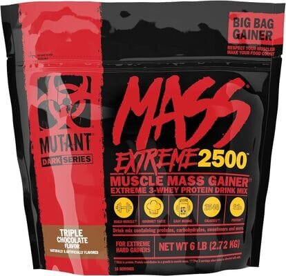 Гейнер Mutant Mass Extreme 2500, потрійний шоколад, 2720 г