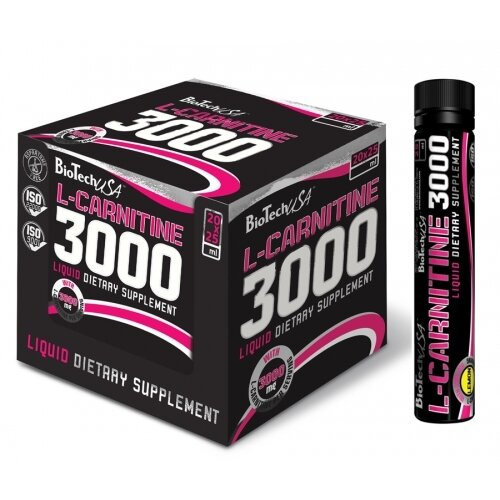 Жироспалювач Biotech L-CARNITINE 3000 AMPULE Лимон, 25 мл