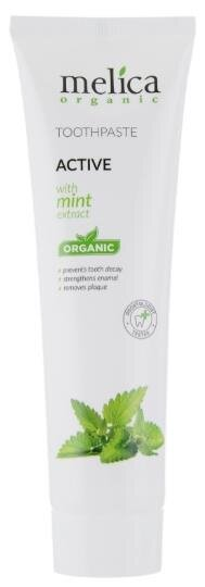 Зубна паста Melica Organic Active c екстрактом м'яти, 100 мл
