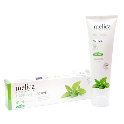 Зубна паста Melica Organic Active c екстрактом м'яти, 100 мл