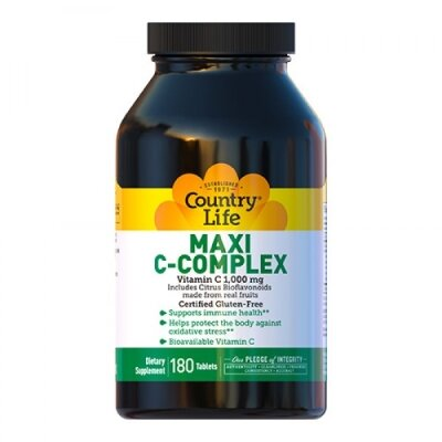 Вітамін С Country Life Maxi С-Complex 1000 мг, 180 таблеток