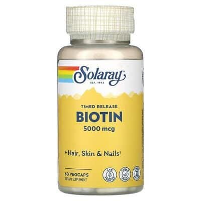 Біотин Solaray Biotin 5000 мкг, 60 капсул