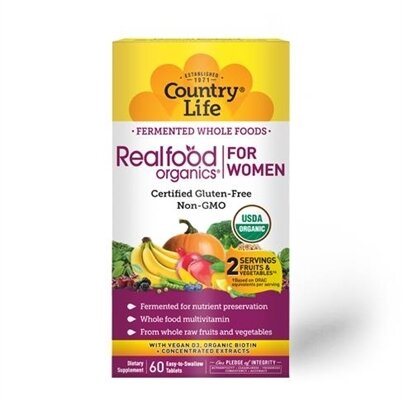 Вітамінно-мінеральний комплекс Country Life Real food organics для жінок таблетки №60