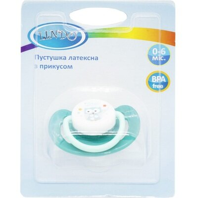 Пустушка латексна Lindo Pk 011 з прикусом, від 0 до 6 місяців, 1 шт