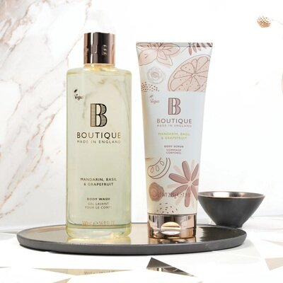 Скраб для тіла Boutique Mandarin, Basil & Grapefruit, 225 г