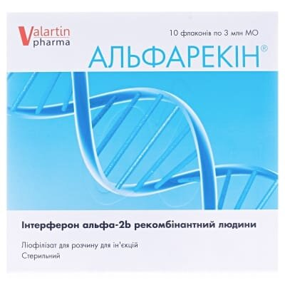 Альфарекін ліофілізат для р-ну д/ін. по 3 млн МО №10 у флак.