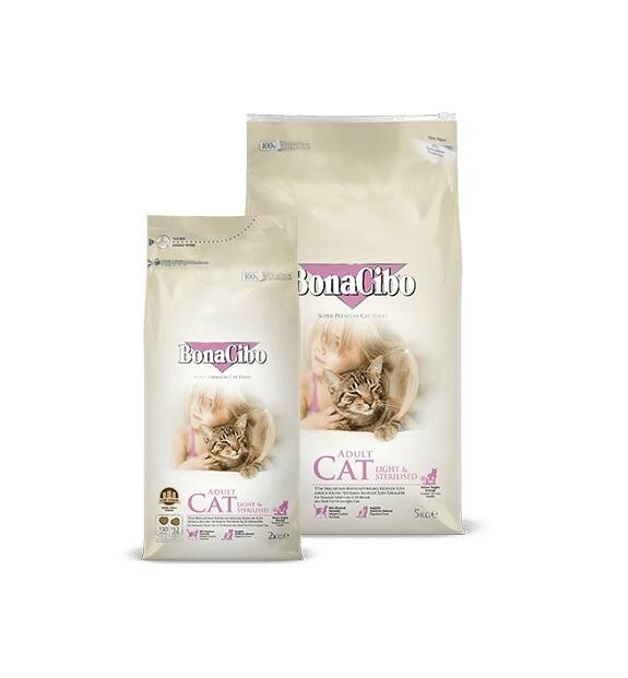Корм сухий для стерилізованих котів і кішок із зайвою вагою BonaCibo Adult Cat Light&Sterilized з м'ясом курки, анчоусами і рисом, 5 кг