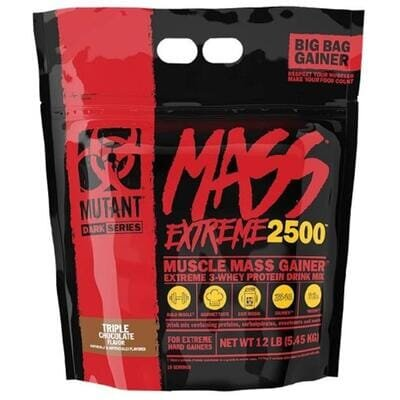 Гейнер Mutant Mass Extreme 2500, потрійний шоколад, 5,45 кг
