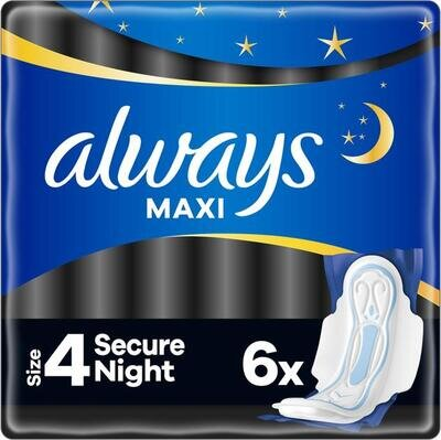 Прокладки гігієнічні Always Maxi Night, 7 крапель, 4 розмір, 6 шт