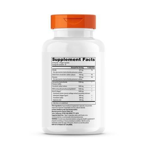 Глюкозамін Хондротин МСМ + Гіалуронова кислота Doctor's Best Glucosamine Chondroitin MSM +Hyaluronic Acid, 150 капсул