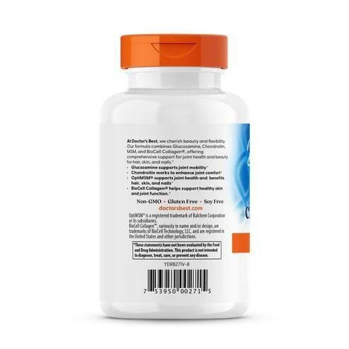 Глюкозамін Хондротин МСМ + Гіалуронова кислота Doctor's Best Glucosamine Chondroitin MSM +Hyaluronic Acid, 150 капсул
