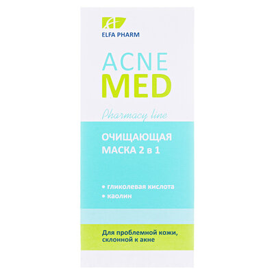 Маска для обличчя Elfa Pharm Acne Med очищуюча, 2 в 1, 40 мл