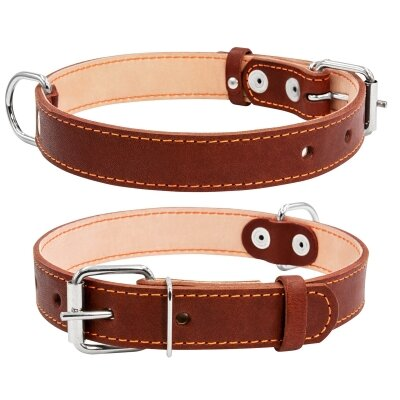 Нашийник Collar 02296 подвійний коричневий, 25 мм * 38-50 см