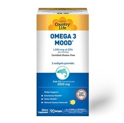 Омега 3 Настрій Country Life Omega-3 Mood, 90 м'яких капсул