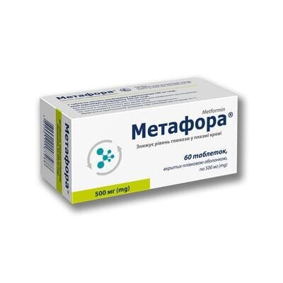 Метафора таблетки, в/плів. обол. по 500 мг №60 (10х6)