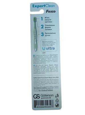 Набір зубних щіток Fesco Expert Clean Soft М'які жовта та салатова, 2 штуки