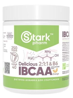 Амінокислоти Stark Pharm Stark IBCAA 2-1-1 & Vit B6 Delicious смак апельсин, 250 г