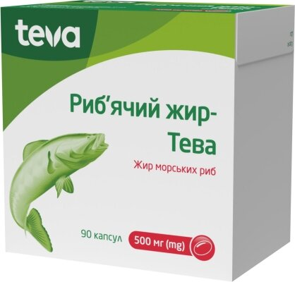 Риб'ячий жир-Тева капсули по 500 мг №90 (10х9)
