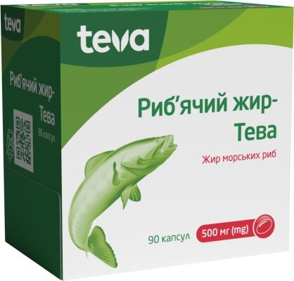 Риб'ячий жир-Тева капсули по 500 мг №90 (10х9)