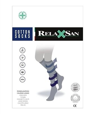 Гольфи компресійні чоловічі Relaxsan Cotton Socks бавовна 140 den, компресія 18-22, колір чорний, розмір 2