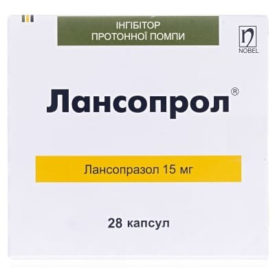 Лансопрол капсули по 15 мг №28 (7х4)