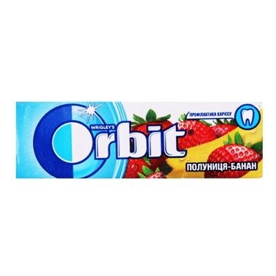 Жувальна гумка Orbit без цукру Полуниця-банан, 14 г