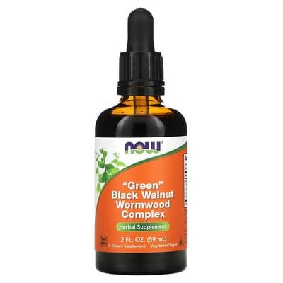 Комплекс Чорний волоський горіх і полин NOW Green Black Walnut Wormwood Complex, 60 мл