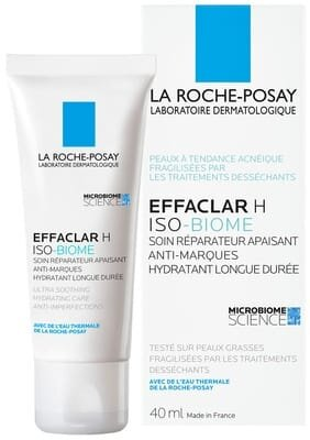Крем для обличчя La Roche-Posay Effaclar H Iso-Biome відновлюючий заспокійливий для зневодненої чутливої шкіри схильної до недоліків, 40 мл