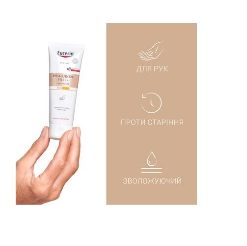 Крем для рук Eucerin Hyaluron Filler + Elasticity SPF30 проти вікових та пігментних плям (66875), 75 мл