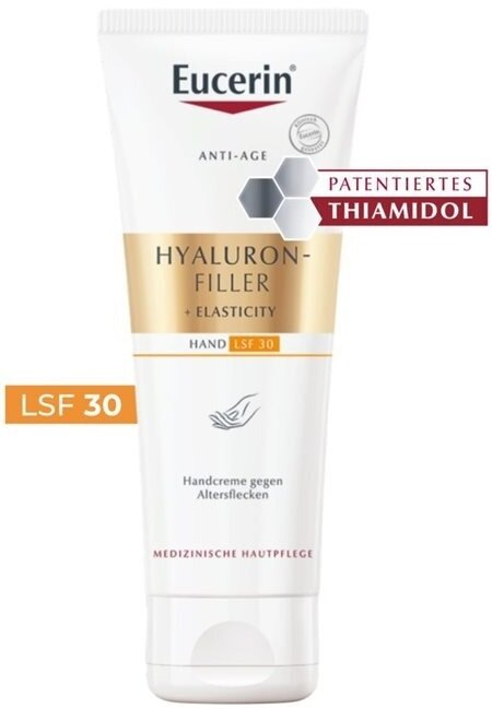 Крем для рук Eucerin Hyaluron Filler + Elasticity SPF30 проти вікових та пігментних плям (66875), 75 мл