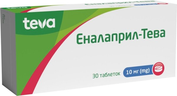 Еналаприл-Тева таблетки по 10 мг №30 (10х3)