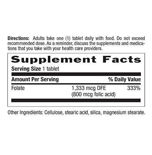 Фолієва кислота Country Life Folic Acid 800 мкг, 100 таблеток