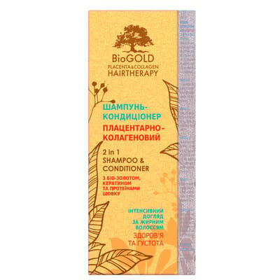 Шампунь-кондиціонер BioGold плацентарно-колагеновий для жирного волосся, 200 мл
