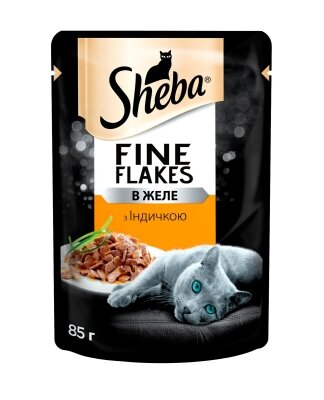 Корм вологий для кішок Sheba індичка в желе, 85 г