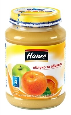 Пюре фруктове Hame Яблуко і абрикос, 190 г