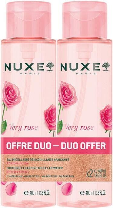 Набір Duo Міцелярна вода Nuxe Very Rose для обличчя, 2 шт х 400 мл