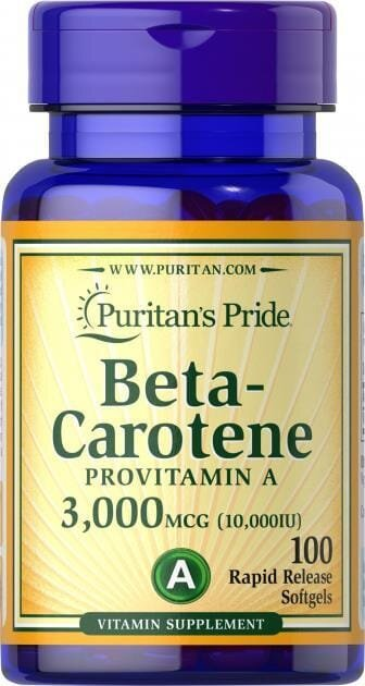 Бета каротин 10 000 МО Puritan's Pride BetaCarotene 10 000 IU, 100 гелевих капсул